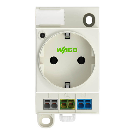 WAGO 709-581 Schaltschrank-Steckdose Typ F, LED-Statusanzeige, Push-in CAGE CLAMP, lichtgrau