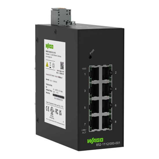 WAGO 852-1112/000-001 Industrial ECO Switch unmanaged, 8 Ports 1000Base-T