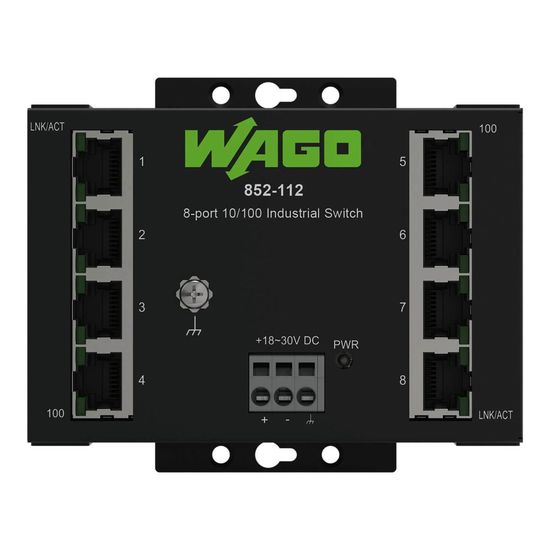 WAGO 852-112 1x 8 Ports 100Base-TX ECO Industrial Switch, Industrie Ethernet