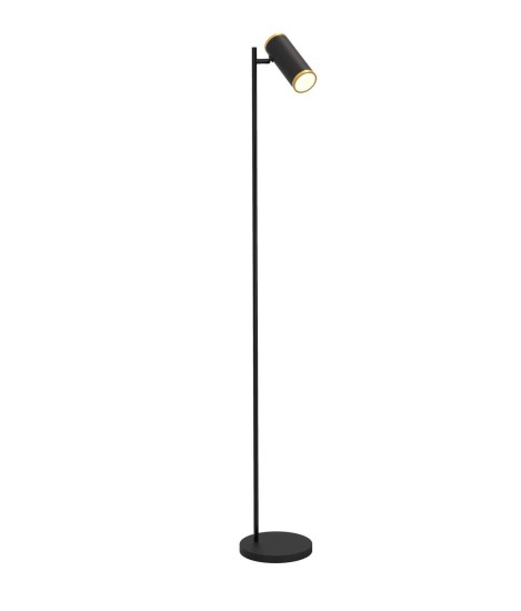 Wofi Toulouse LED Stehleuchte Schwarz-Gold schwenkbar 10W Warmweiss Stufenlos Dimmbar 3003-104