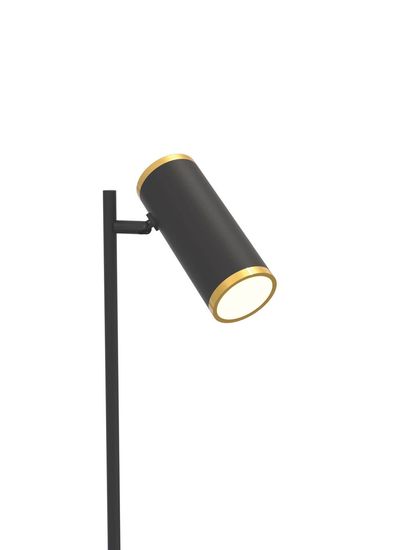 Wofi Toulouse LED Stehleuchte Schwarz-Gold schwenkbar 10W Warmweiss Stufenlos Dimmbar 3003-104