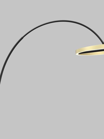 Wofi Brest LED Stehleuchte Schwarz-Gold Bogenlampe 20W Warmweiss 3-Stufen Dimmbar 3016-104L