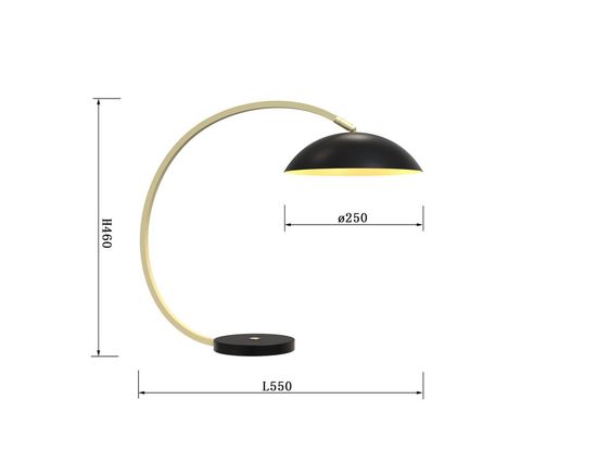 Wofi Rosskoff LED Tischleuchte Schwarz-Gold 10W Warmweiss 3-Stufen Touchdimmer Dimmbar 8001-104