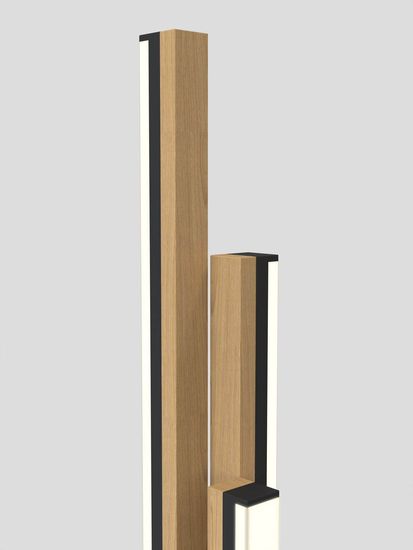 Wofi Catania LED Tischleuchte Schwarz-Holz 10W Warmweiss Dimmbar 8032-406