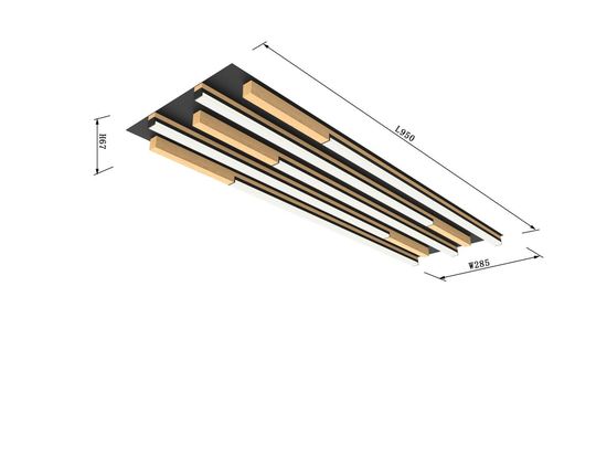 Wofi Palermo LED Deckenleuchte Schwarz-Holz 54W Warmweiss 3-Stufen Dimmbar 9031-506L