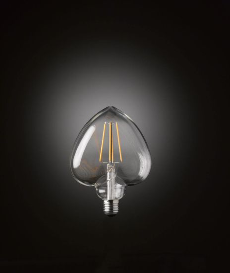 WOFI LED Filament E27 Lampe 4W 300Lm 1800K Warmweiss Herz-Form