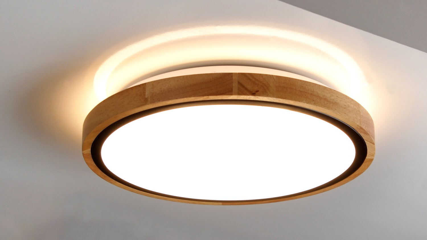 LED Design Warmweiss Holzdekor Wandleuchte schwarz 12W rund Solstar LUCE