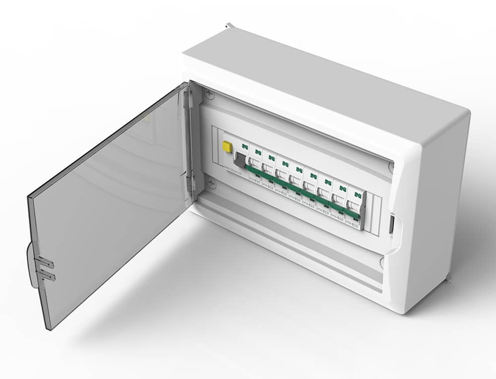 Sicherungskasten Unterputz IP40 Verteiler Gehäuse 1-reihig 12 Module weiße Tür 