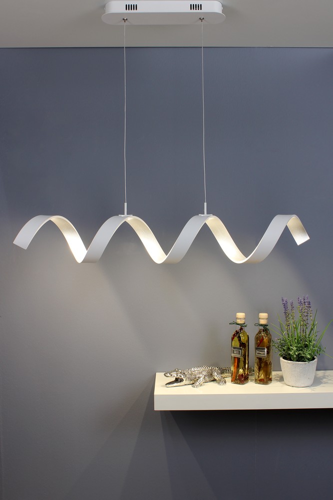 LUCE Design Helix LED Pendelleuchte 4fach 4000 K 20W Weiß, Silber | Tischlampen