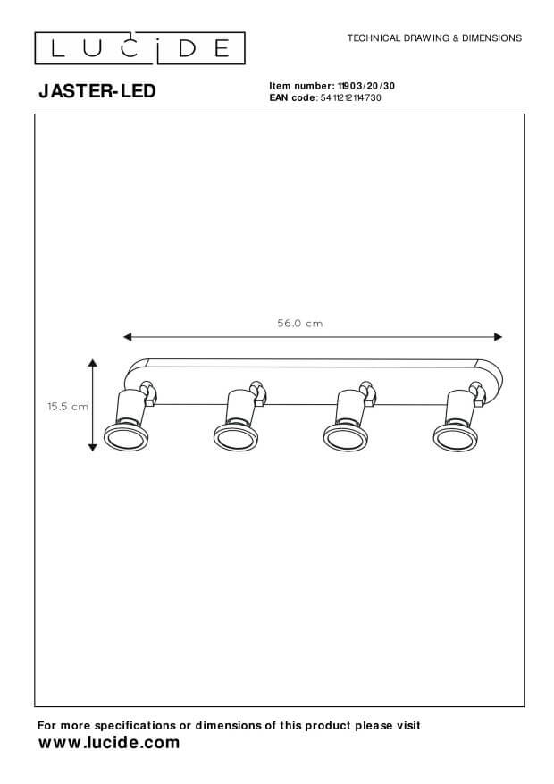 LUCIDE JASTER-LED Deckenstrahler – 4x GU5.3, 5W, 2700K Warmweiß, Dreh- Und Kippbar, Weiß