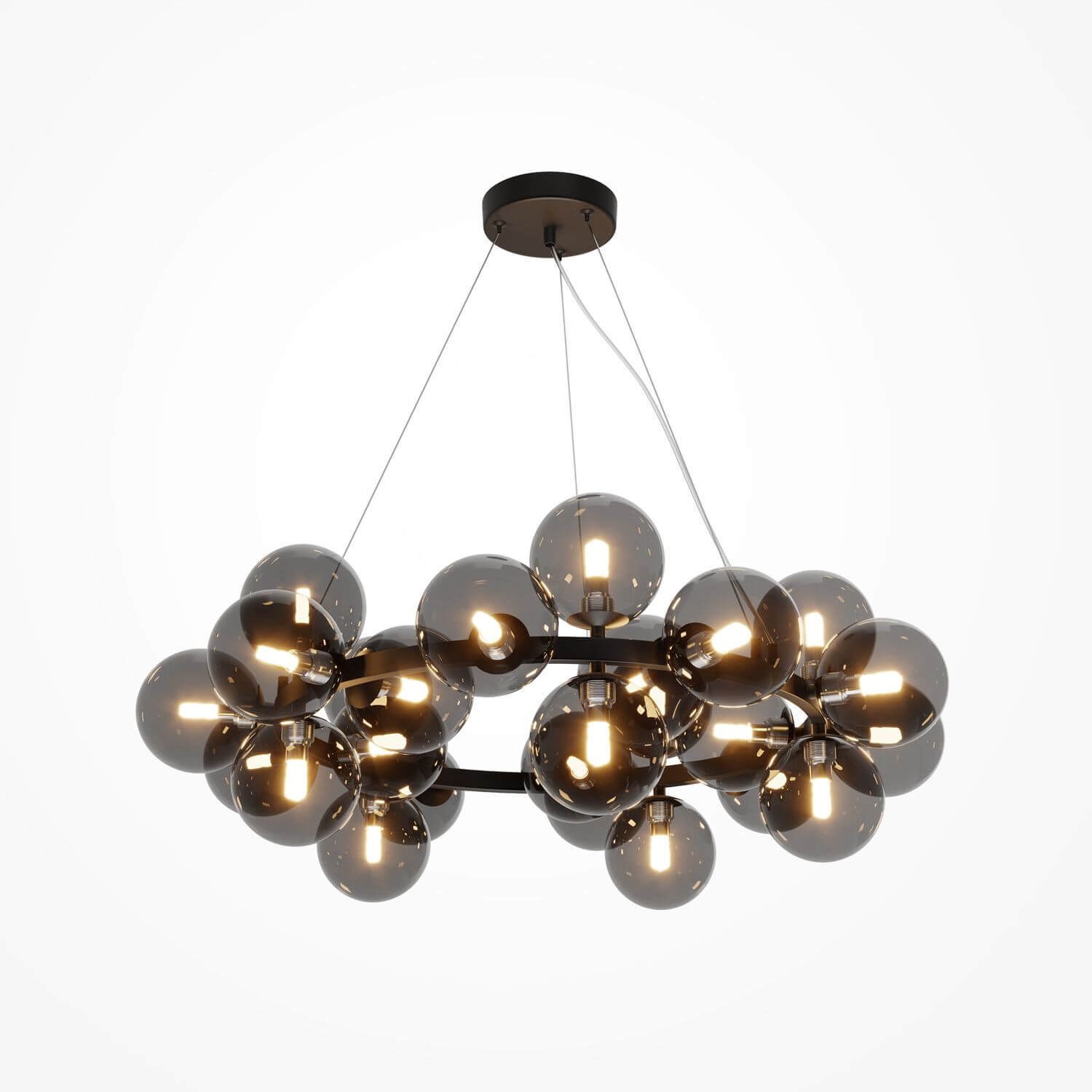 Maytoni Dallas Pendelleuchte, Hängeleuchte 25x G9 smokey Schwarz 