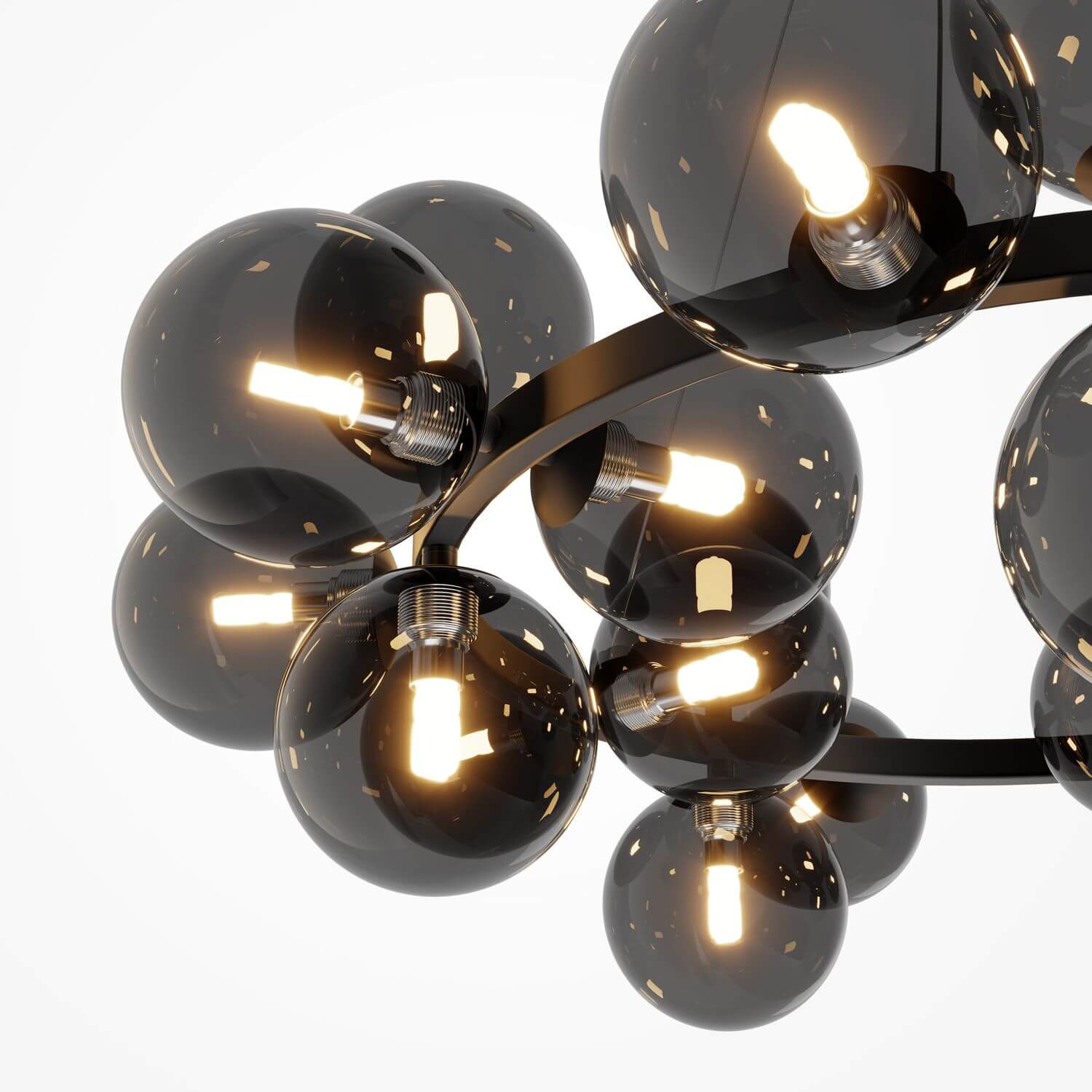 Maytoni Dallas Pendelleuchte, Hängeleuchte 25x G9 smokey Schwarz