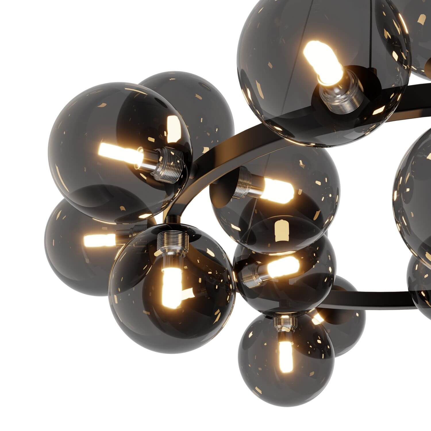 Maytoni Dallas Pendelleuchte, Hängeleuchte 25x G9 smokey Schwarz 