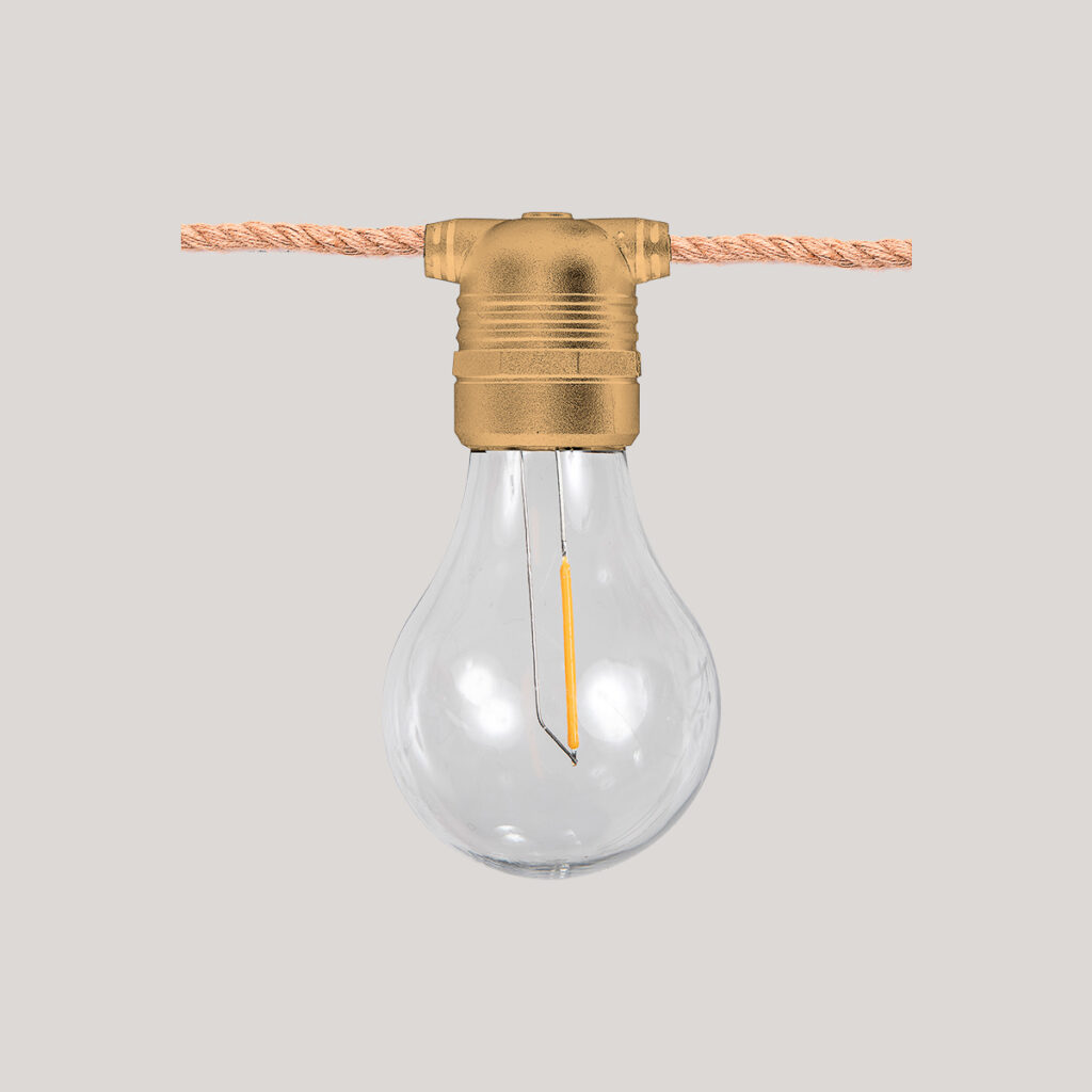 NewGarden ALLEGRA Solar LED Lichterkette + Akku braun für Balkon und