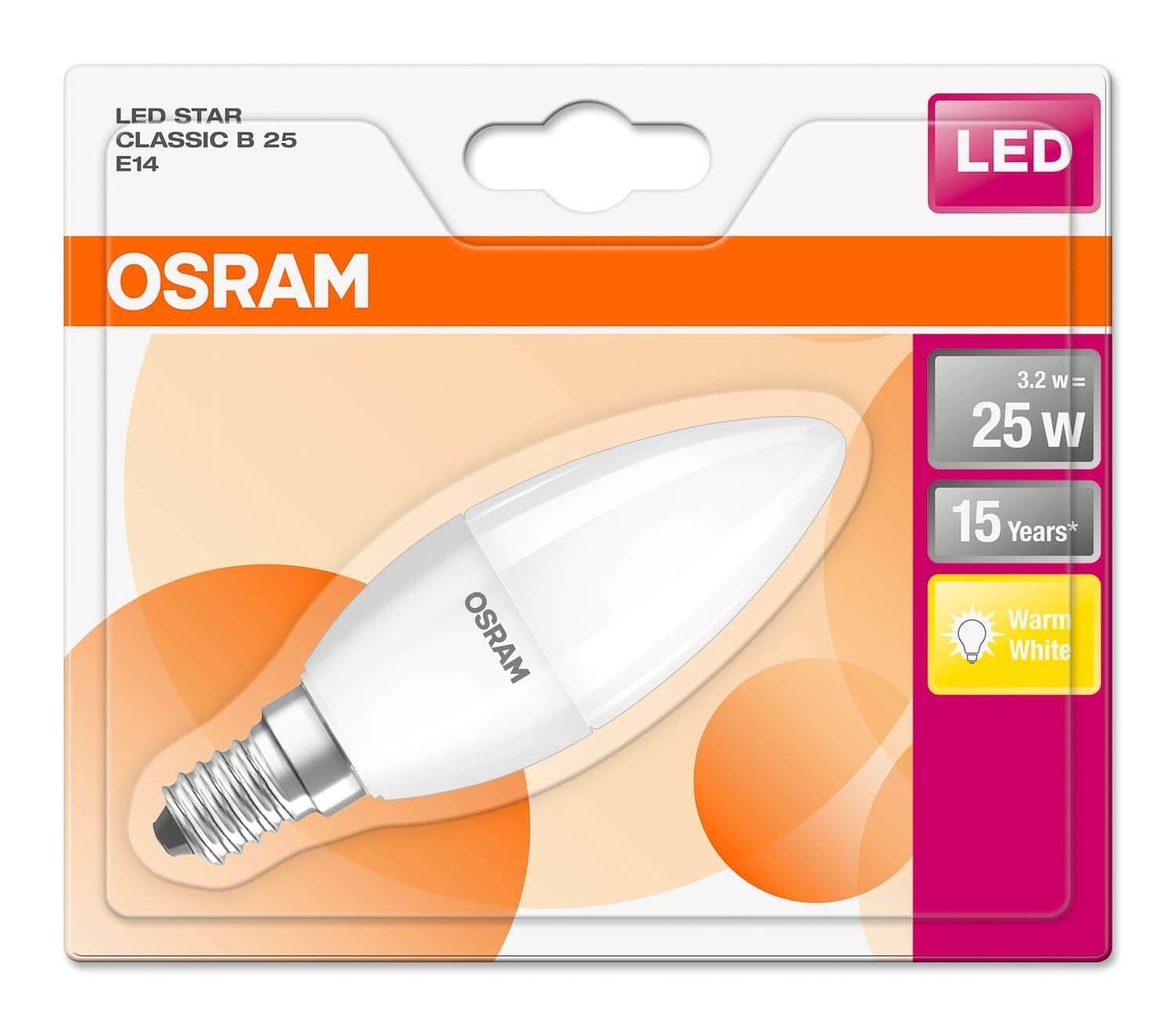OSRAM STAR E14 B LED Kerze 7W 806Lm 2700K warmweiss wie 60W 