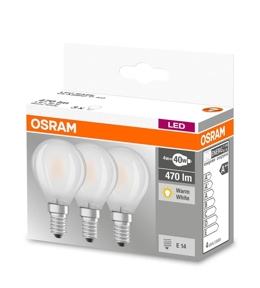 OSRAM 5er-Pack e14 LAMPADINA LED Base 4,0w 470lm warmweiss 