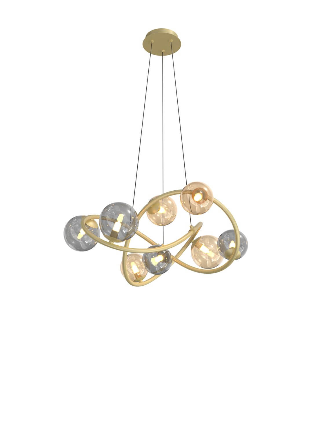 Wofi Nancy LED G9 Pendelleuchte Goldfarben 7014-804, 24W Warmweiss