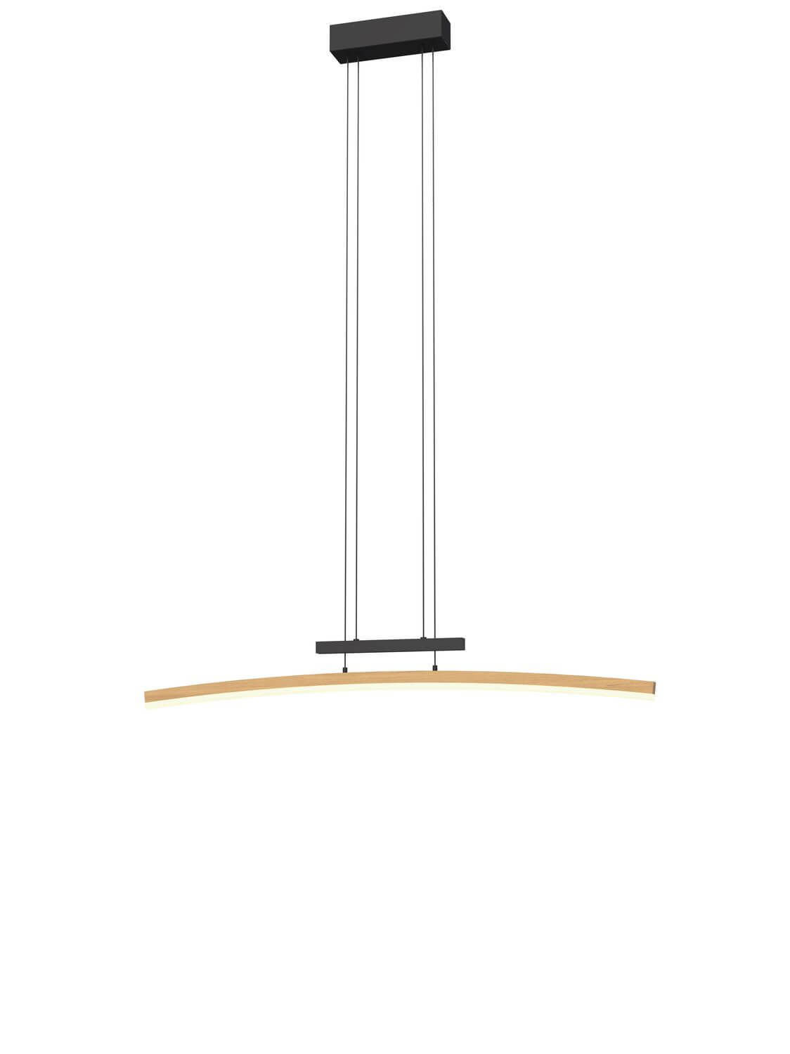 Wofi Bologna LED Pendelleuchte Schwarz-Holz 7020-106, 24W Warmweiss 3-Stufen
