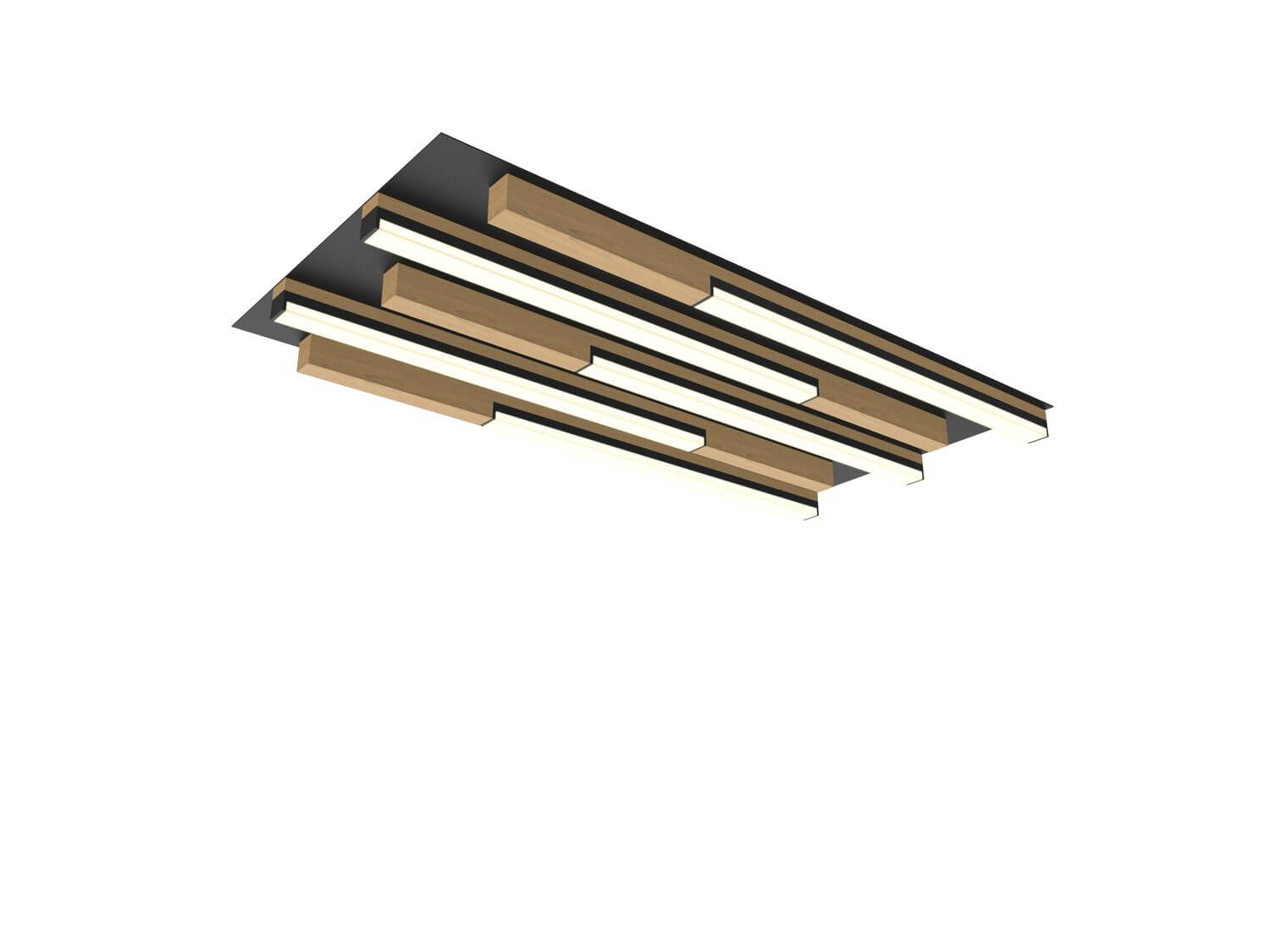 Wofi Palermo LED Deckenleuchte Schwarz-Holz 9031-506S, 31W Warmweiss  3-Stufen | Deckenlampen