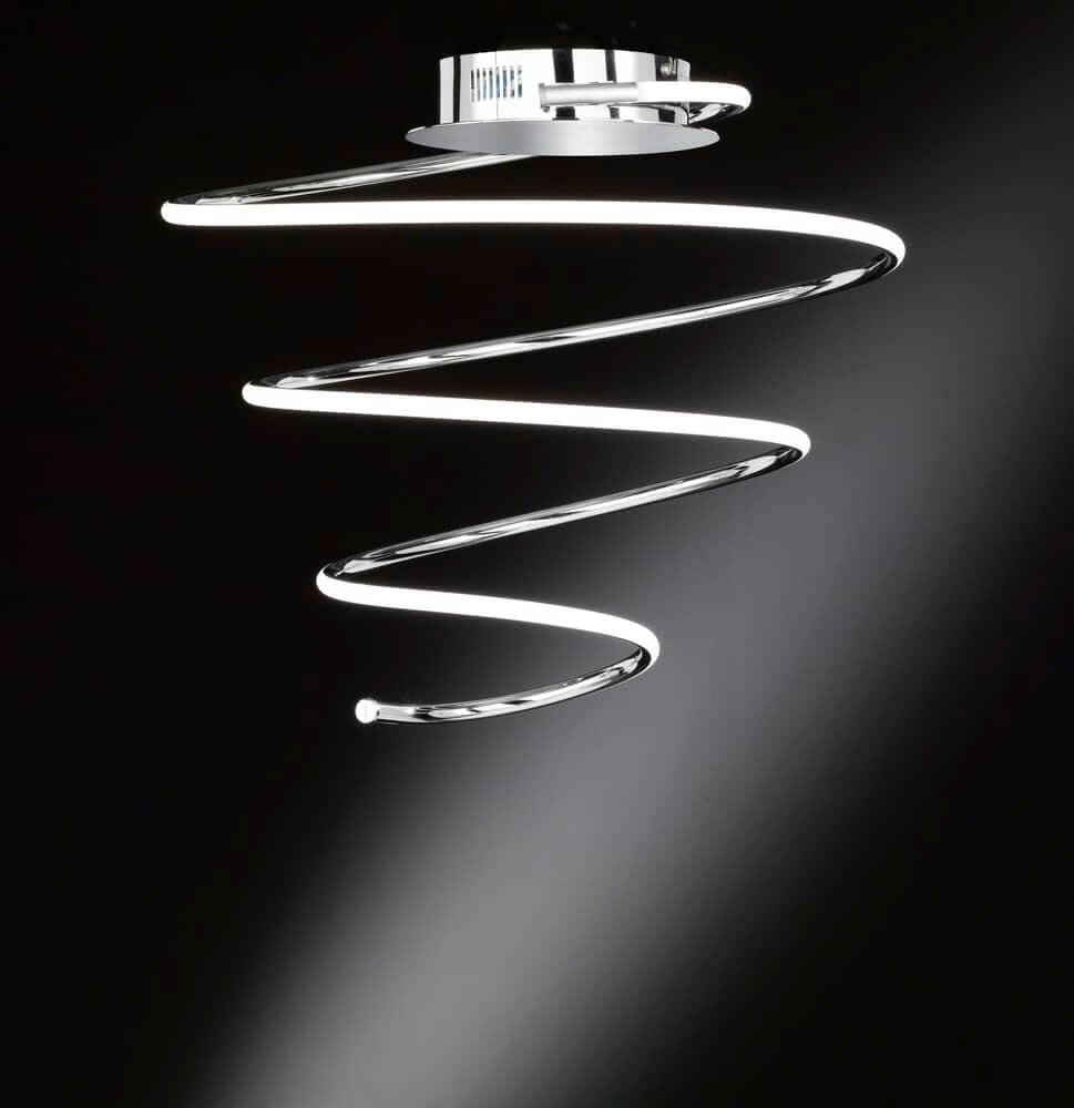 WOFI Deckenleuchte LED Cameron, 2-flammig, Nickelgrau Matt, 2x5W, 3000K, Energieeffizienzklasse A+
