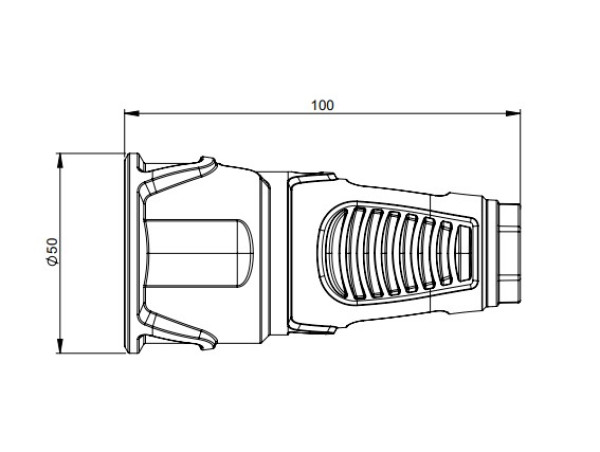 Kupplung Schutzkontaktkupplung Vollgummi IP20 PCE 2520-ss
