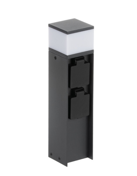 Kanlux Außenleuchte mit Steckdosen DASTEN 30 S SO B G9 schwarz IP44 38769