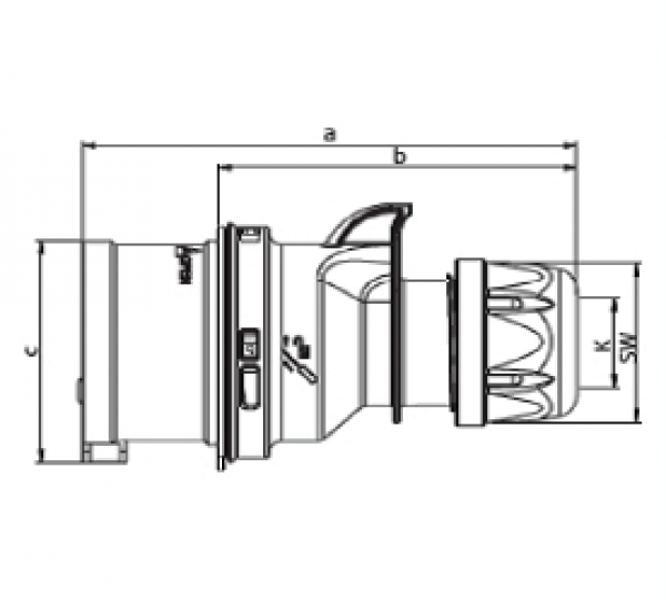 CEE Stecker Turbo Shark 230V 16A IP44 PCE 013-6TT