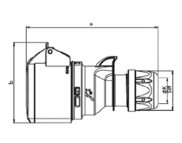 CEE Kupplungssteckdose Turbo Shark 230V 16A IP44 PCE 213-6TT