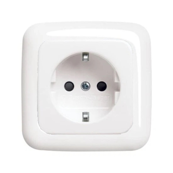 4 x im Dunkeln leuchtende Rahmen Busch-Jaeger Reflex SI Steckdosen Schalter