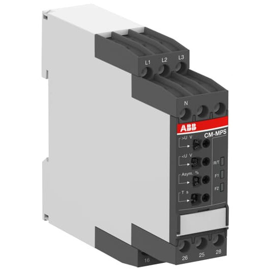 ABB CM-MPS.21S Dreiphasenüberwachungsrelais 2We, 0,0,1-30s, L1-L2-L3-N=3x180-280VAC, Made in Germany
