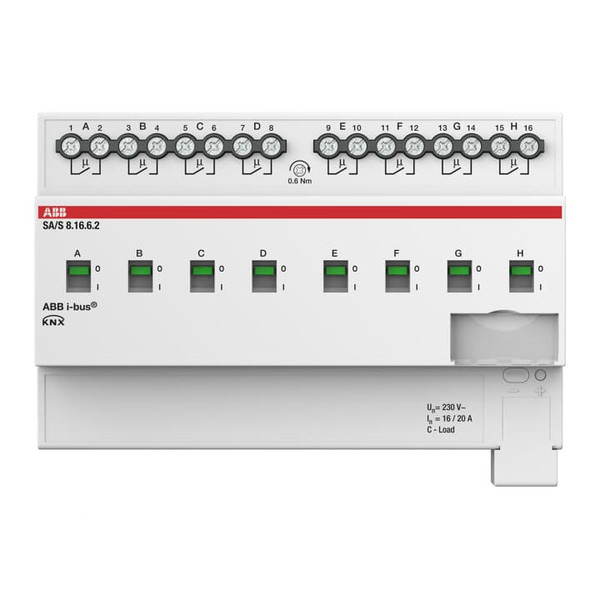 ABB SA/S8.16.6.2 Schaltaktor, 8fach, 16 A, C-Last mit Energiefunktion, REG, Made in Germany