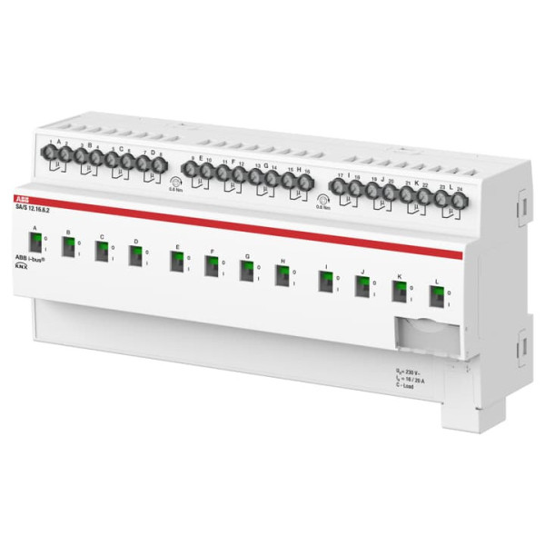 ABB SA/S12.16.6.2 Schaltaktor, 12fach, 16 A, C-Last mit Energiefunktion, REG, Made in Germany