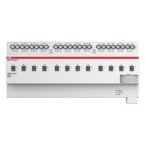 ABB SA/S12.16.6.2 Schaltaktor, 12fach, 16 A, C-Last mit Energiefunktion, REG, Made in Germany