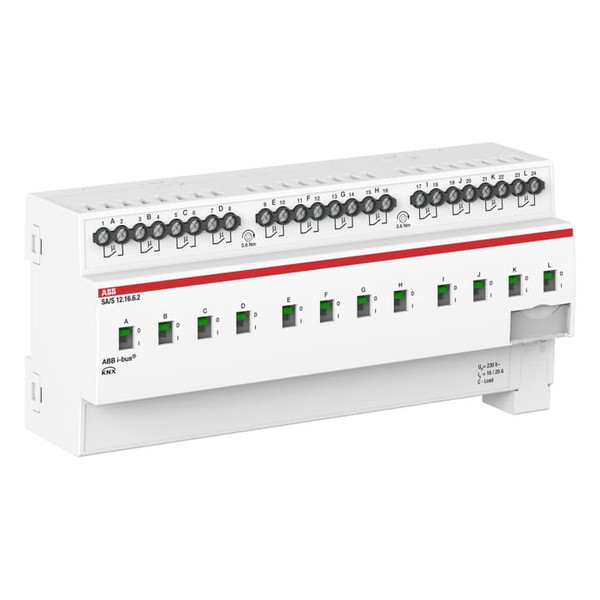 ABB SA/S12.16.6.2 Schaltaktor, 12fach, 16 A, C-Last mit Energiefunktion, REG, Made in Germany