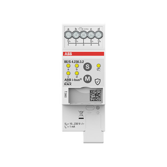 ABB BE/S4.230.3.2 Binäreingang, 4fach, 10-230 V,manuelle Bedienung, REG, Made in Germany