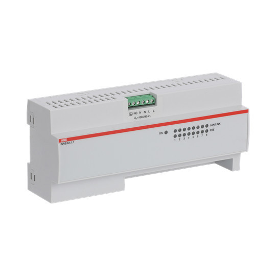 ABB ISP/S8.1.1.1 IP Switch PoE, 8 Ports, Fast Ethernet, 55 W, REG, Made in Germany