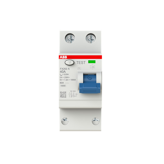 ABB FX202A-40/0,03 FI-Schutzschalter 2P,Typ A,40A,30mA FlexLine Push-in Technologie