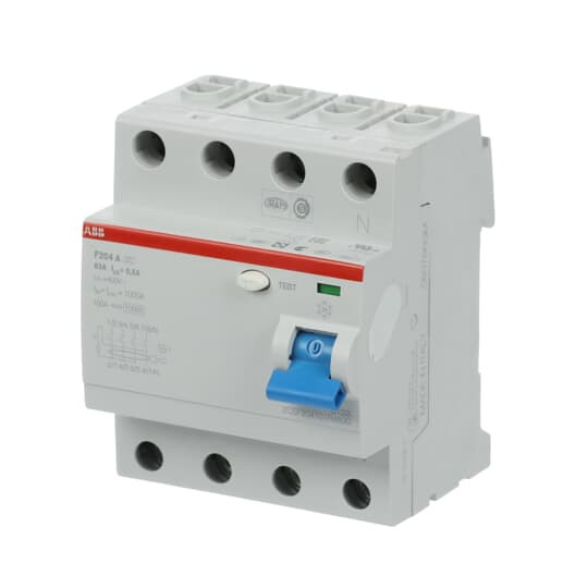 ABB F204A-63/0,5 FI-Schutzschalter 4P,Typ A,63A,500mA