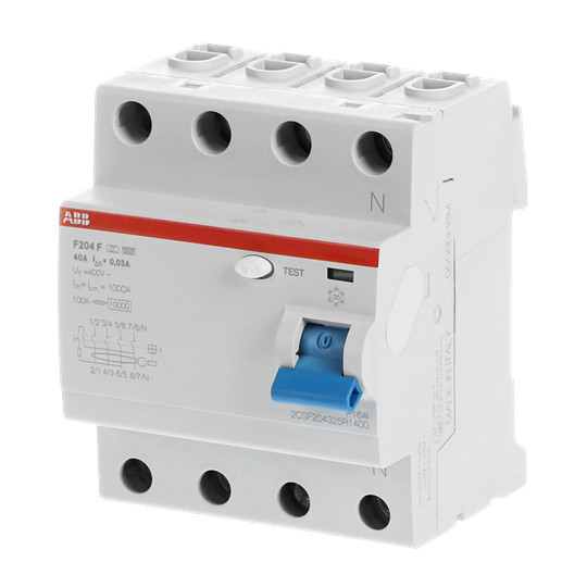 ABB F204F-40/0,03 FI-Schalter 4P, Type F, 40A, 30mA
