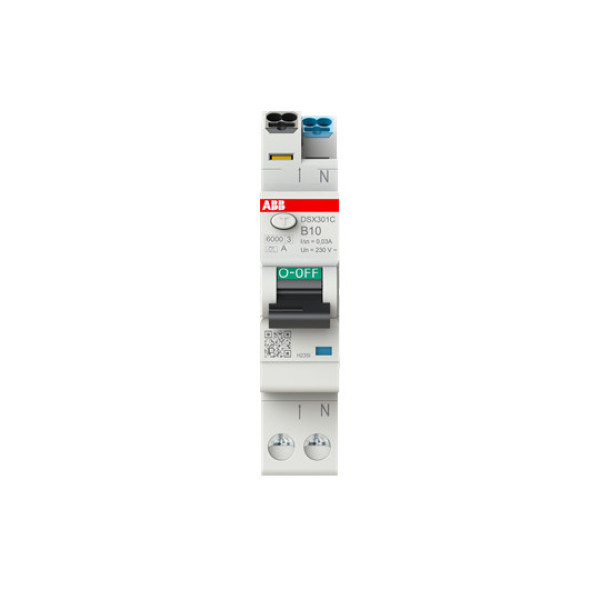 ABB DSX301CA-B10/0,03 FI/LS-Schalter, 1 TE 6kA, 1P+N, Typ A, B10, 30mA