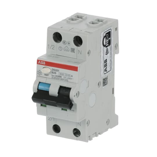 ABB DS201A-B25/0,03 FI/LS-Schalter 6kA, 1P+N, Typ A, B 25, 30mA