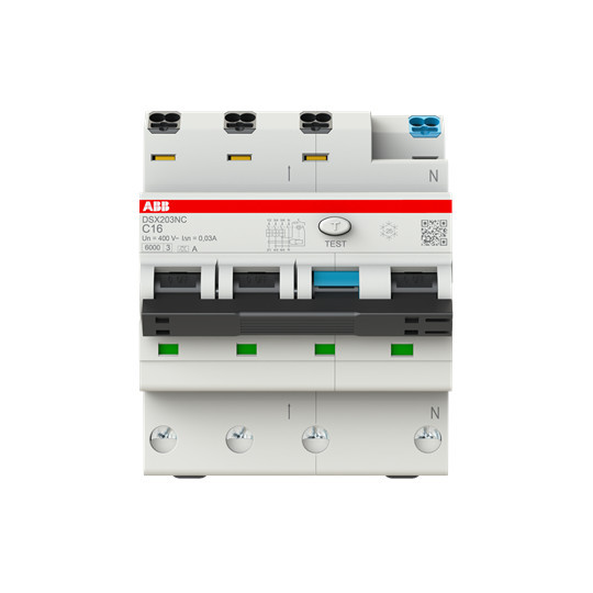 ABB DSX203NCA-C16/0,03 FI/LS-Schalter 6kA, 3P+N, Typ A, C 16, 30mA