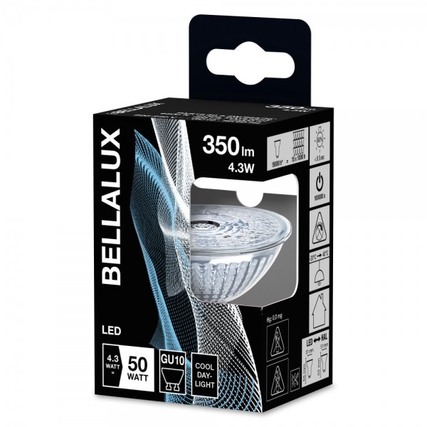 BELLALUX GU10 LED Spot 4.3W 36° tageslichtweiss wie 50W by Osram 4058075303188