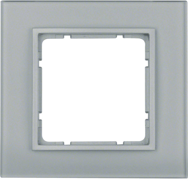 Berker 10116414 Glasrahmen 1fach. B.7. Glas alu/alu matt. lackiert