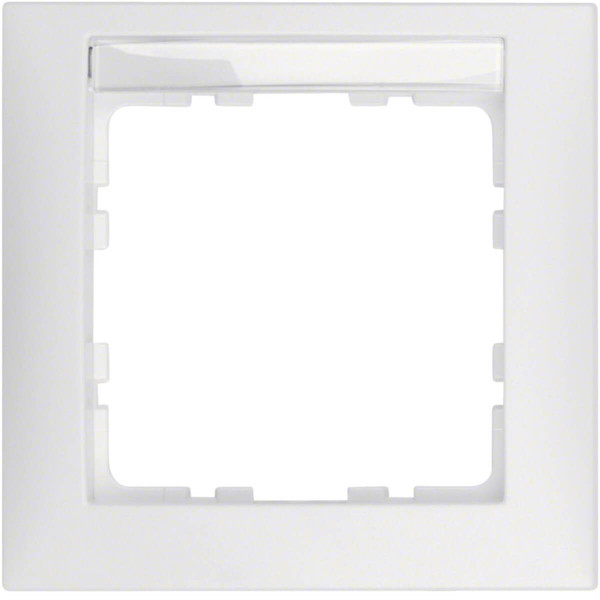 Berker 10119919 Rahmen mit Beschriftungsfeld 1fach S.1 polarweiß. matt