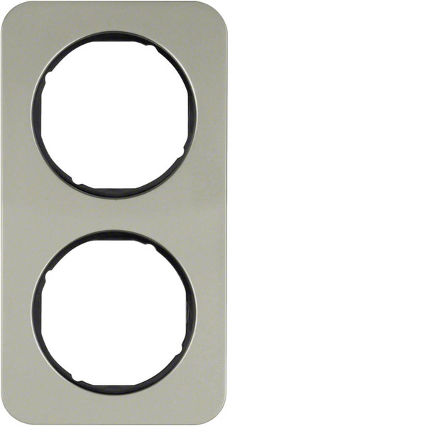 Berker 10122104 Rahmen 2fach R.1 Edelstahl/schwarz