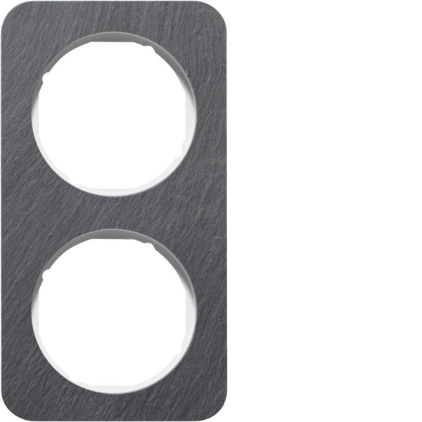 Berker 10122389 Rahmen 2fach R.1 Schiefer anthrazit/polarweiß glänzend