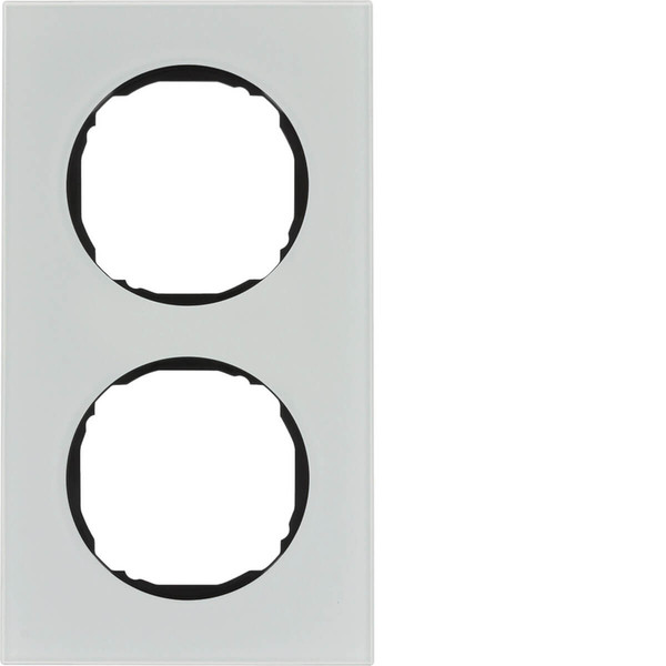 Berker 10122609 Rahmen 2fach. flach. R.8. Glas polarweiß