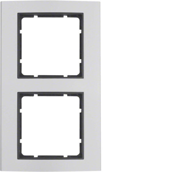 Berker 10123004 Rahmen 2fach. B.3. Alu/anthrazit matt. Aluminium eloxiert