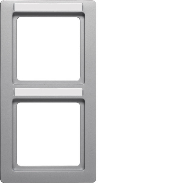 Berker 10126014 Rahmen 2fach mit Beschriftungsfeld senkrecht Q.1 alu samt. lackiert